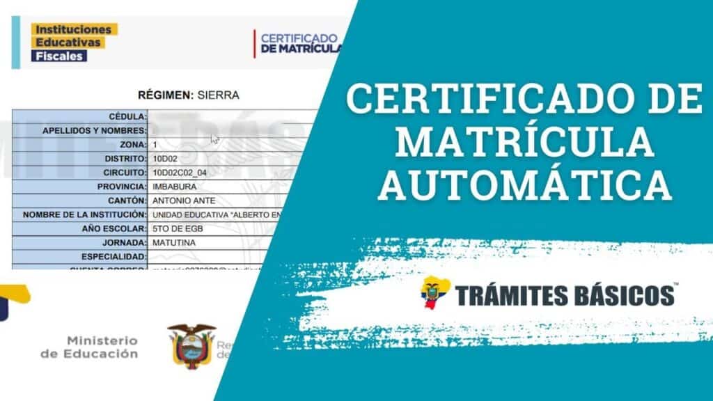 ✅ Matrícula Automática 2026 Ecuador – Datos del Estudiante MinEducación