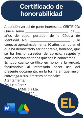✅ Certificado de Honorabilidad Ecuador 2026 – Modelo Word Gratis