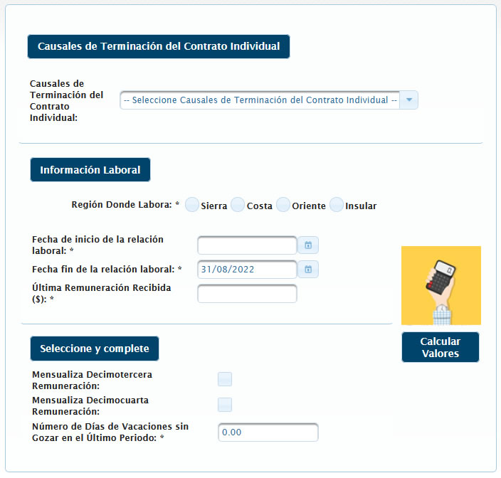 ✅ Cálculo Liquidación por Renuncia Voluntaria Ecuador 2026