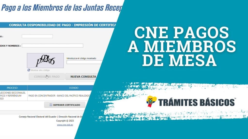 ✅ Consultar Pagos CNE Miembros Mesa Electoral Ecuador 2026