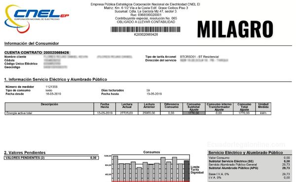 ✅ Consultar Planilla de Luz Milagro CNEL 2026 – Guía Completa