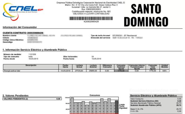 ✅ Planilla Luz Santo Domingo 2026 – Consultar e Imprimir Factura CNEL